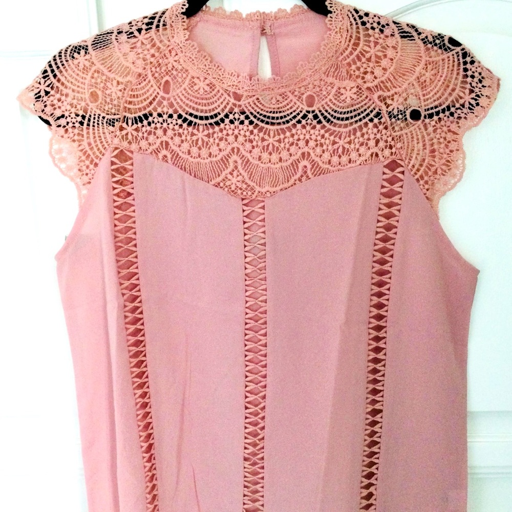 Pink sleeveless top